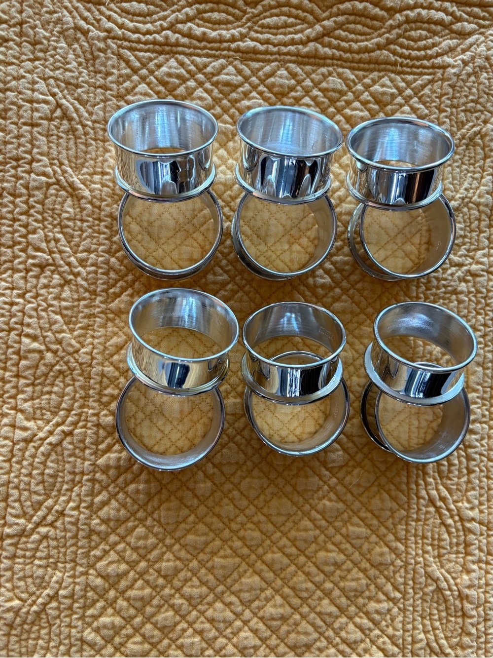 Set 12 Vintage Silver Plated Monogram G Napkin Rings Entertaining